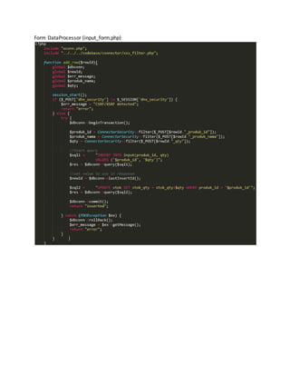 Form DataProcessor (input_form.php)
 