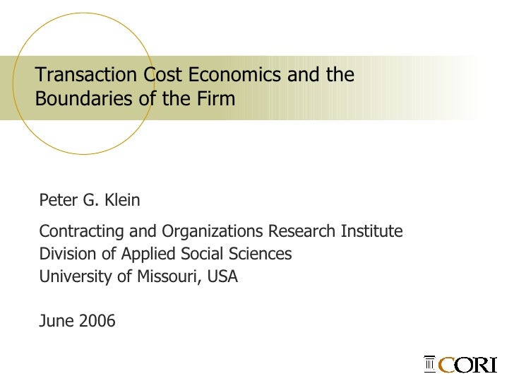 Transaction Cost Economics