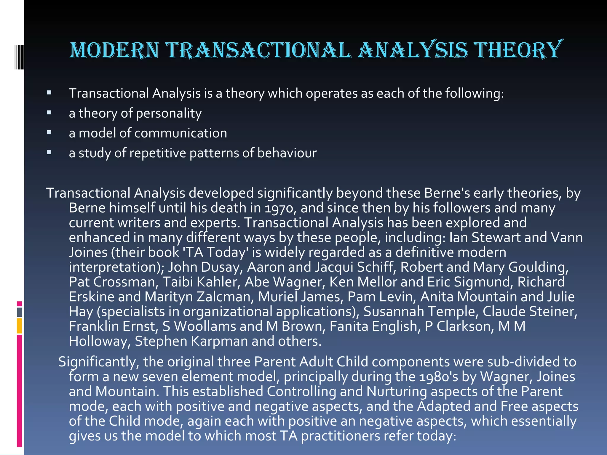 Transactional analysis | PPS