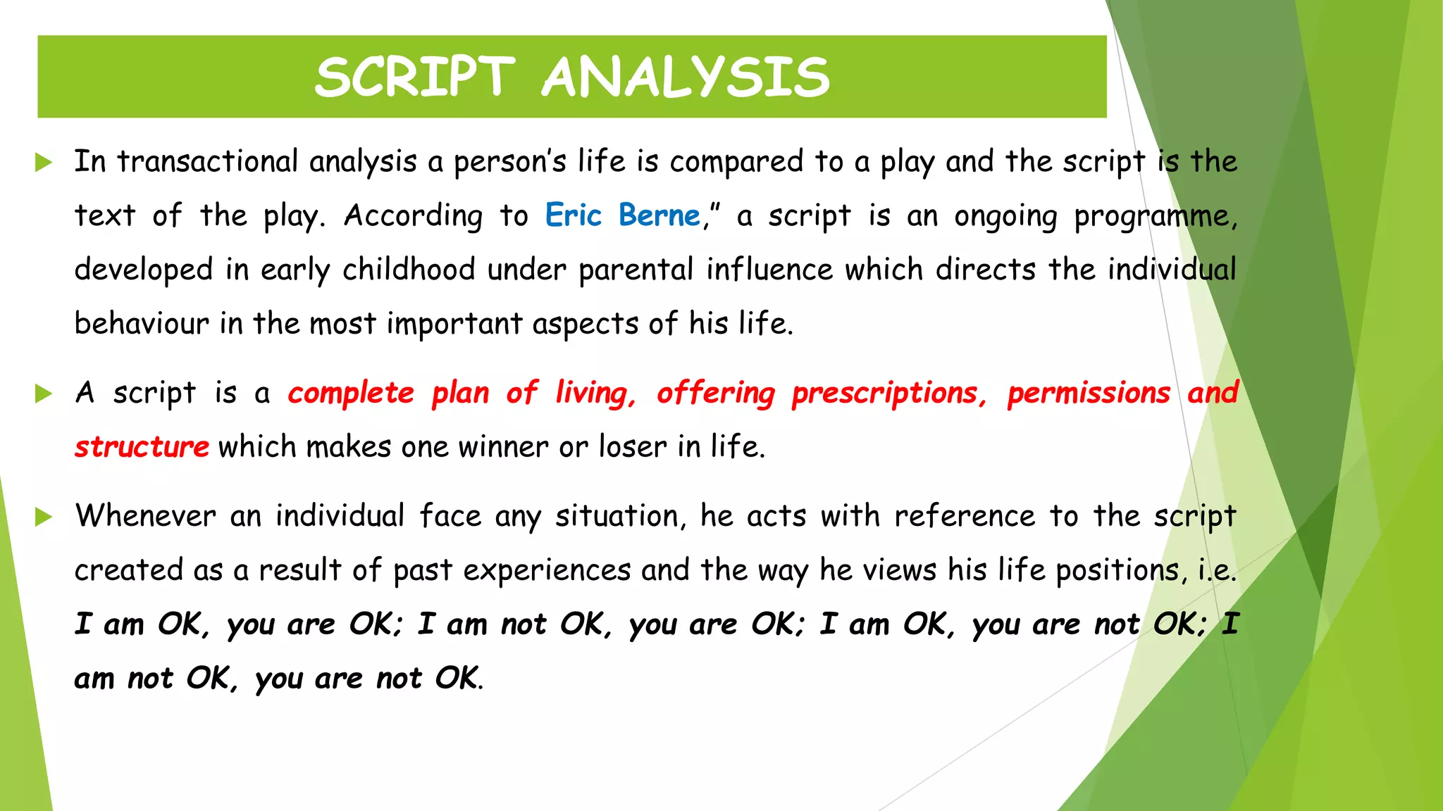 Transactional analysis | PPTX
