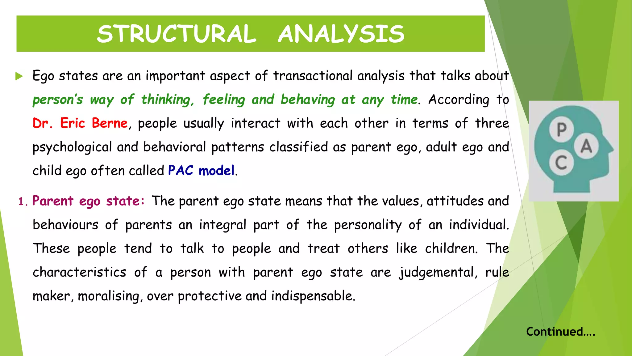 Transcational Analysis Pac Transactional analysis | PPTX