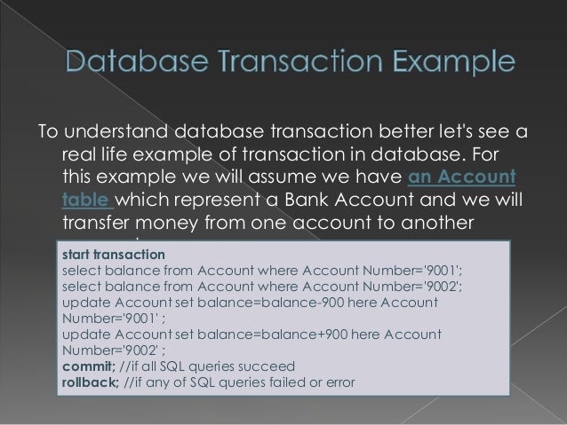 Transactional database
