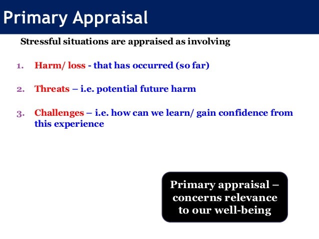 transactional interactional model primary appraisal