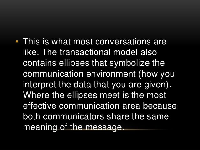 Transactional Model Of Communacation Transactional Model Of Communacation