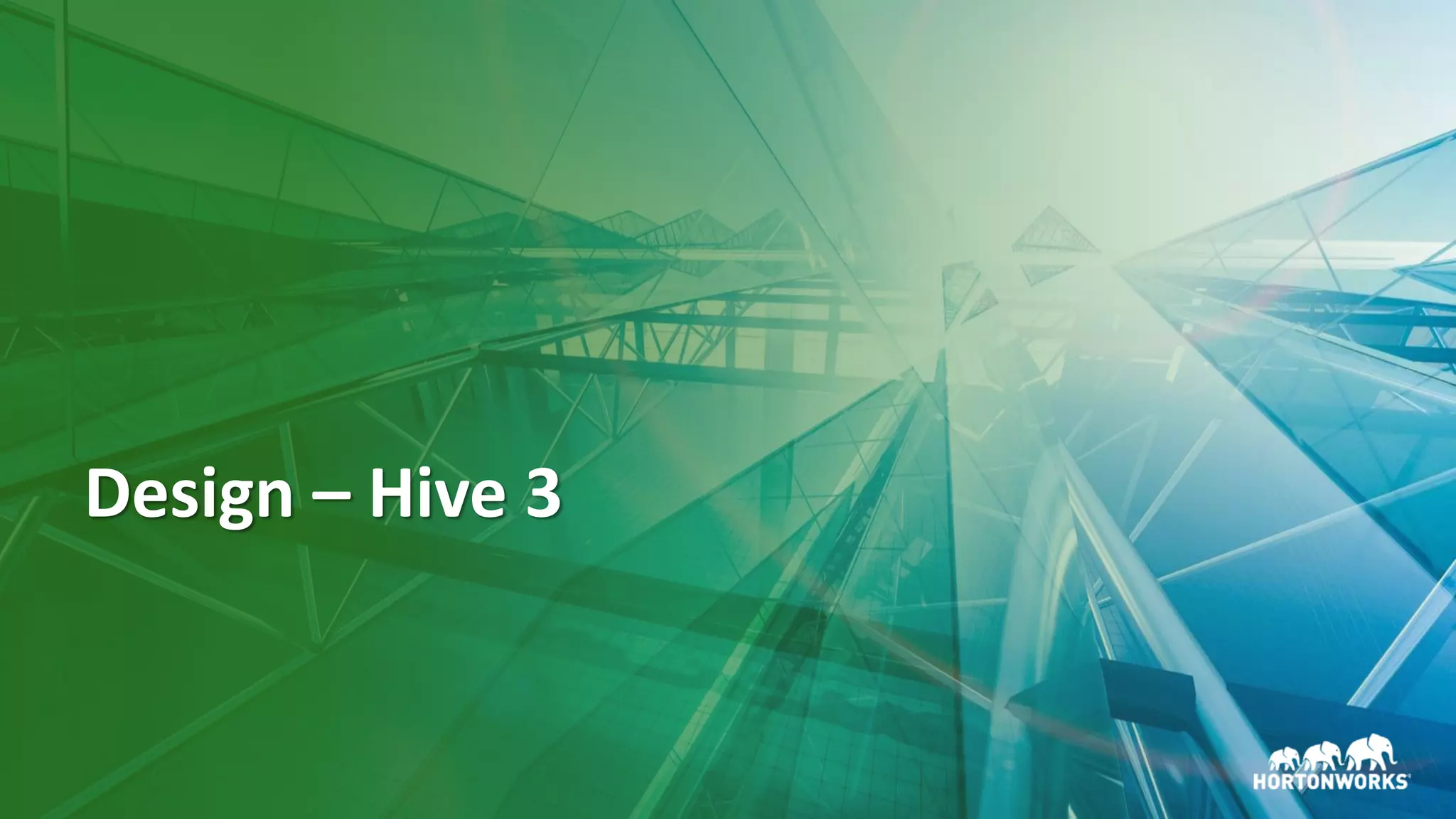 12 © Hortonworks Inc. 2011–2018. All rights reserved
Design – Hive 3
 