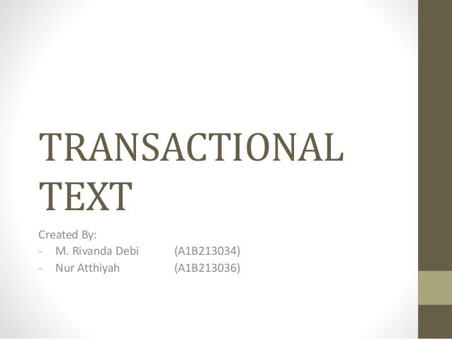 Transactional text
