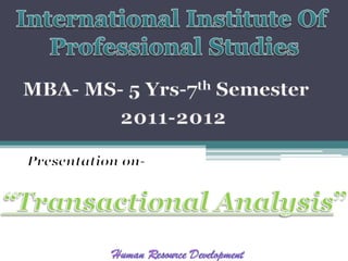 MBA- MS- 5 Yrs-7th Semester
 