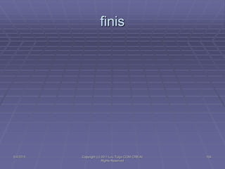 finis
5/4/2015 104Copyright (c) 2011 Lou Tulga CCIM CRB All
Rights Reserved
 