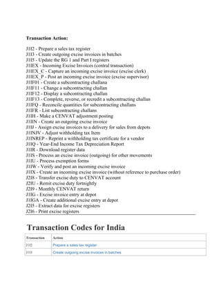 Transaction codes | DOCX | Personal Taxes | Personal Finance