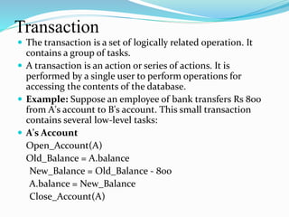 Transaction management and concurrency