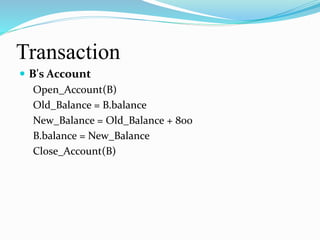 Transaction management and concurrency