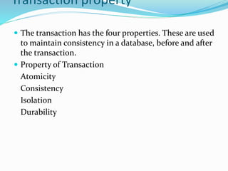 Transaction management and concurrency
