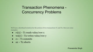 Transaction phenomena concurrency problems | PPT