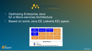 #voxxed_lu
• Optimizing Enterprise Java 
for a Micro-services Architecture
• Based on some Java EE (Jakarta EE) specs
 