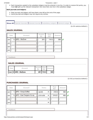 Perdisco Solution - Transactions - week 1 | PDF