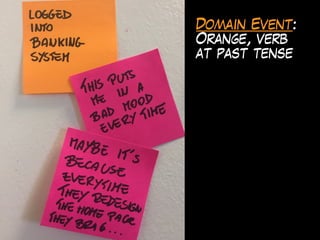 Domain Event:
Orange, verb
at past tense
 