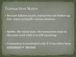 Transaction states PPT | PPTX | Databases | Computer Software and ...