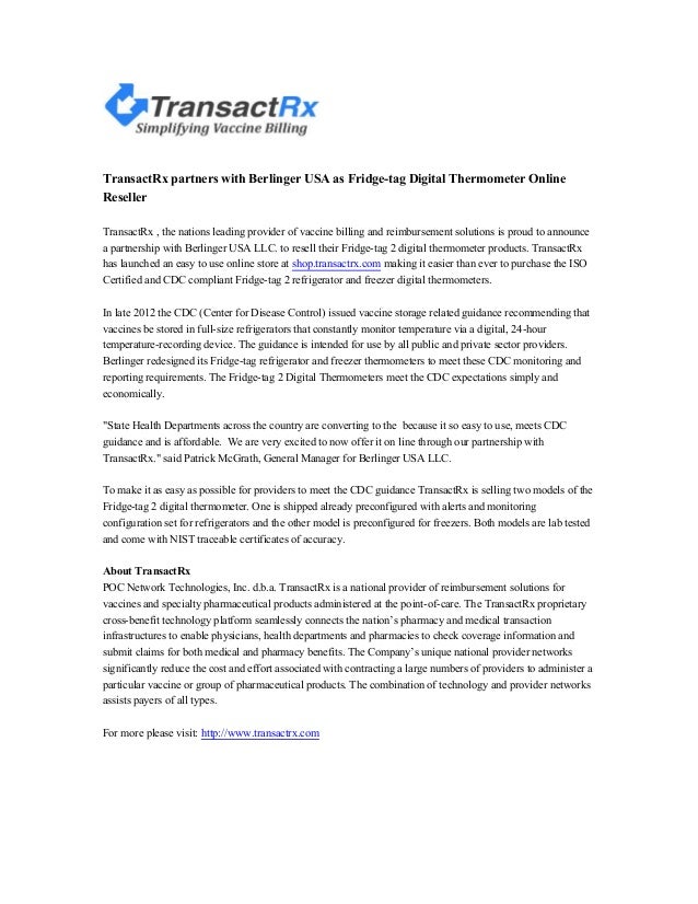 TransactRx partners with Berlinger USA as Fridgetag Digital