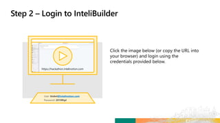 User: blabel@intelinotion.com
Password: 2019Rtpl
https://hackathon.intelinotion.com
 