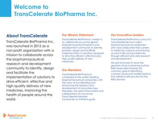 Transcelerate TransCelerate Overview - Interpretation of Pharmacovigilance ...