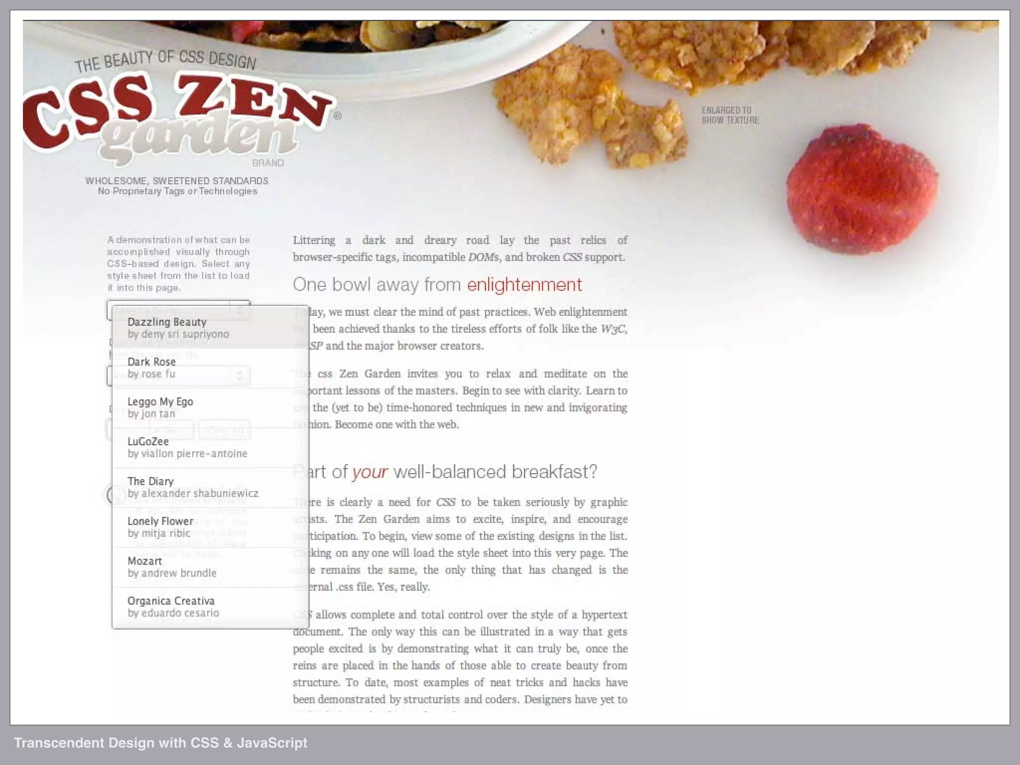 Transcendent Design with CSS & JavaScript (Web Directions North '07)