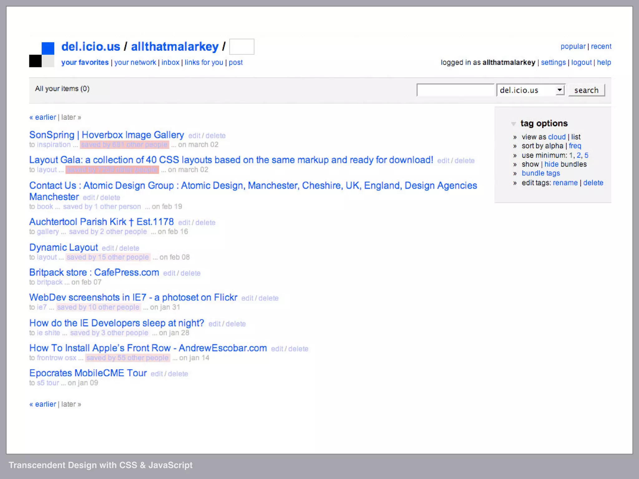 Transcendent Design with CSS & JavaScript (Web Directions North '07)