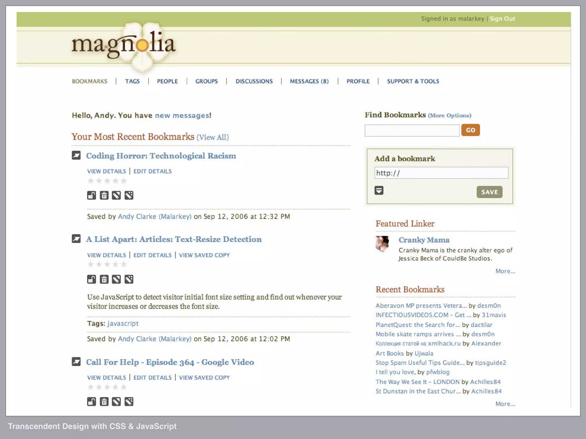 Transcendent Design with CSS & JavaScript (Web Directions North '07)