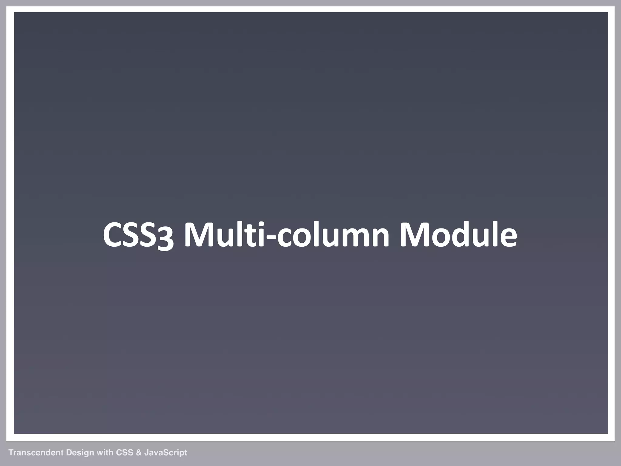Transcendent Design with CSS & JavaScript (Web Directions North '07)