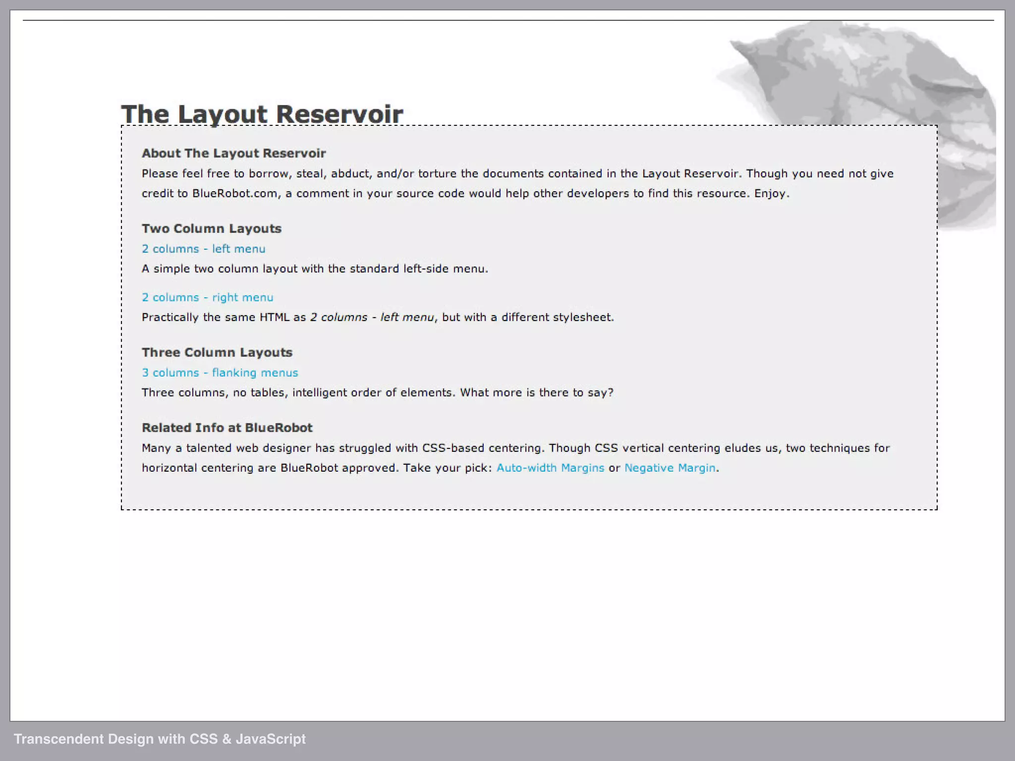 Transcendent Design with CSS & JavaScript (Web Directions North '07)