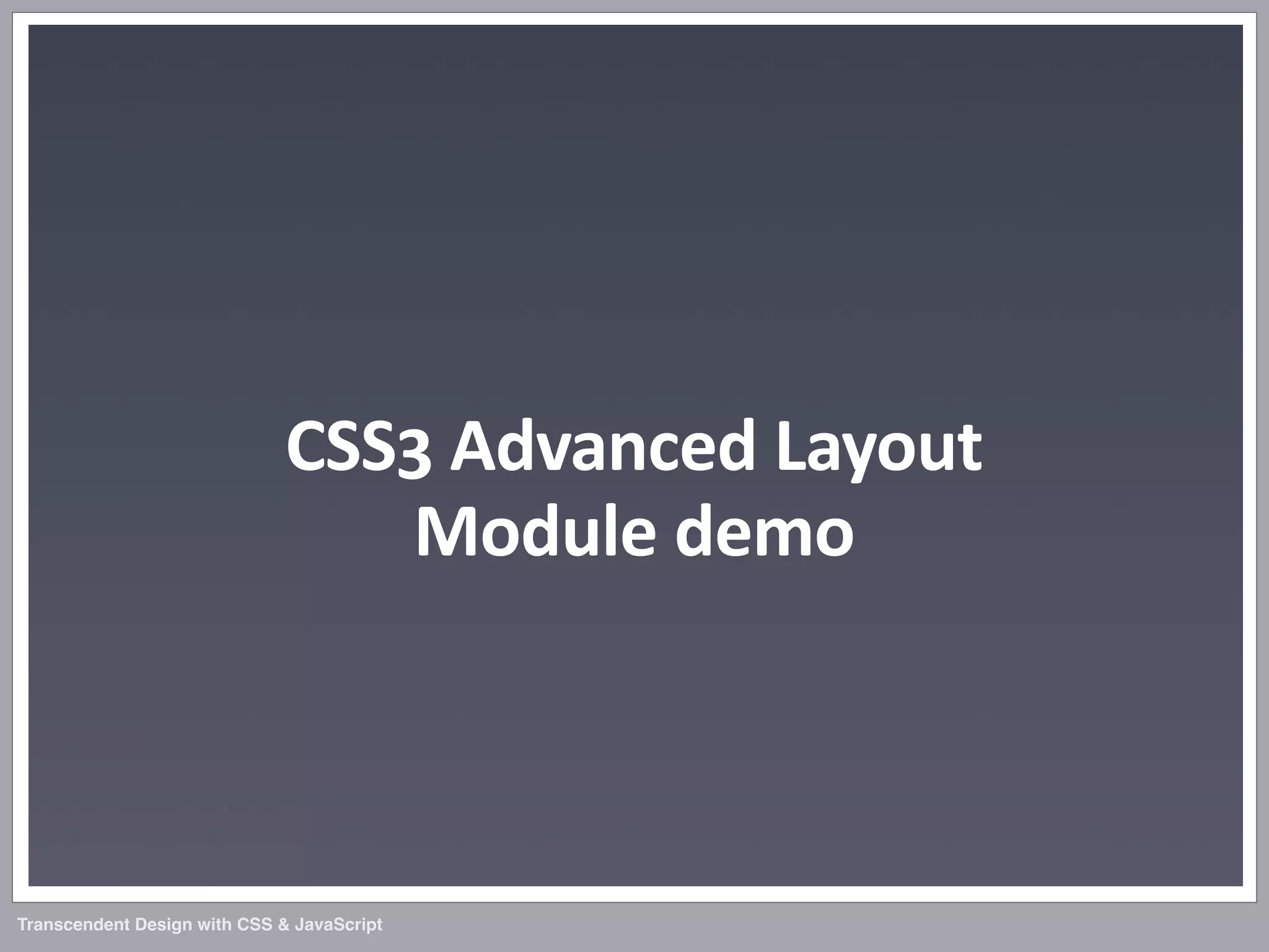 Transcendent Design with CSS & JavaScript (Web Directions North '07)
