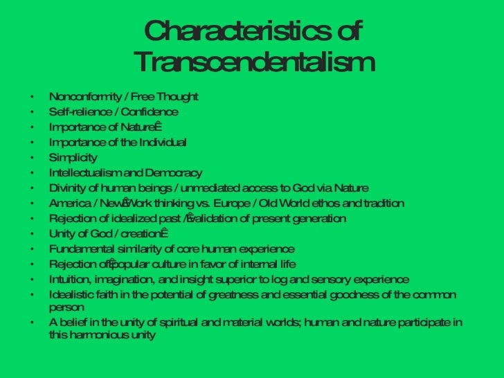 Characteristics of transcendentalism in american literature image