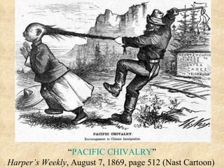 “ PACIFIC CHIVALRY ” Harper’s Weekly , August 7, 1869, page 512 (Nast Cartoon)  