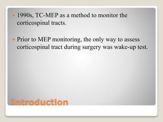 Overview on Motor evoked potential | PPTX
