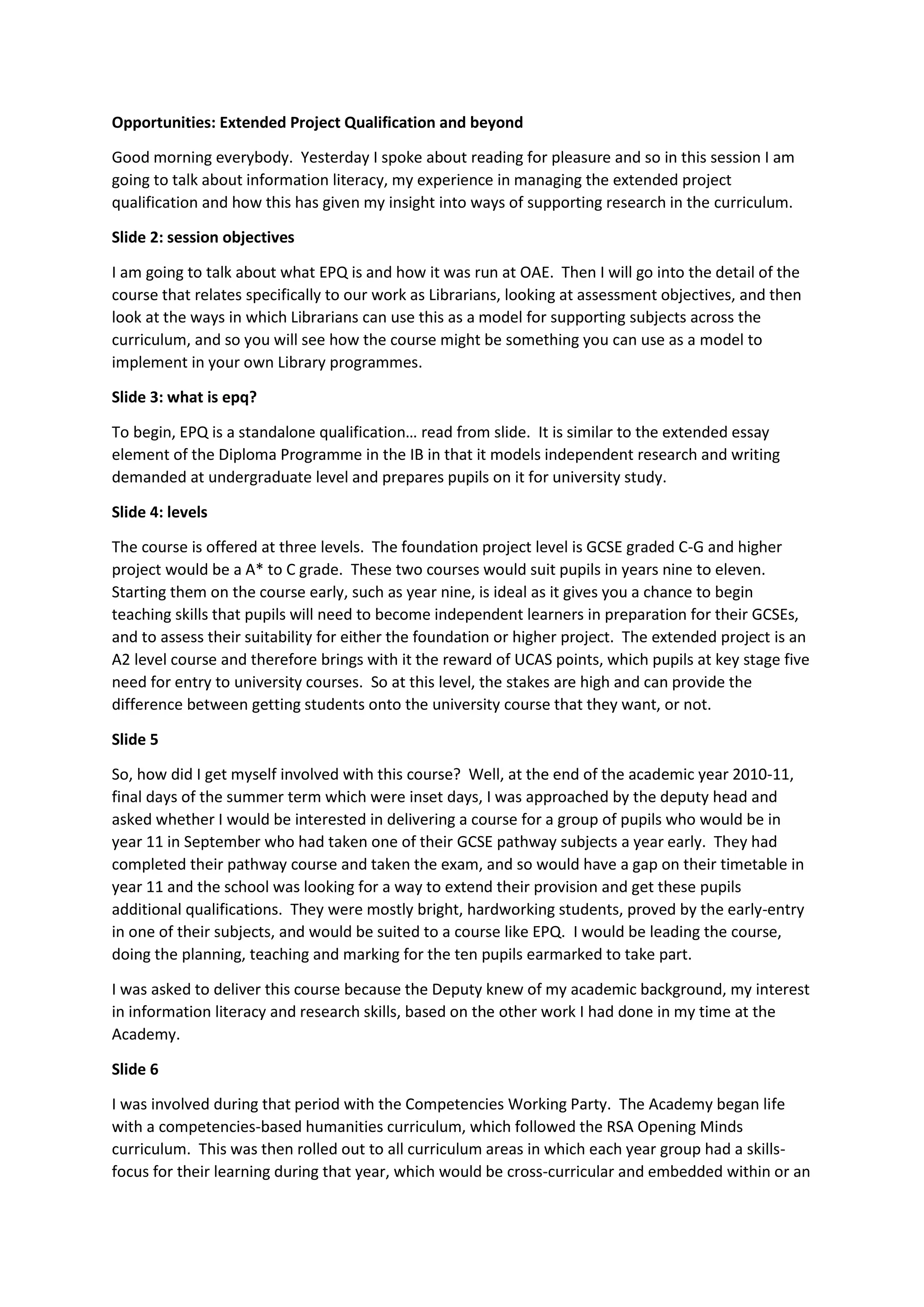 What Is A Project Transcript. Example Transcript opportunities extended project qualification and beyond | PDF