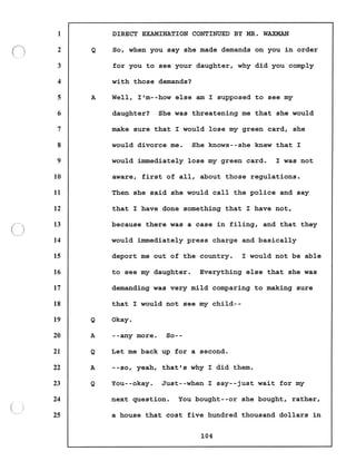 Transcript divorce hearing volume ii part 1