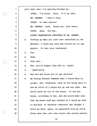 Transcript divorce hearing volume ii part 1