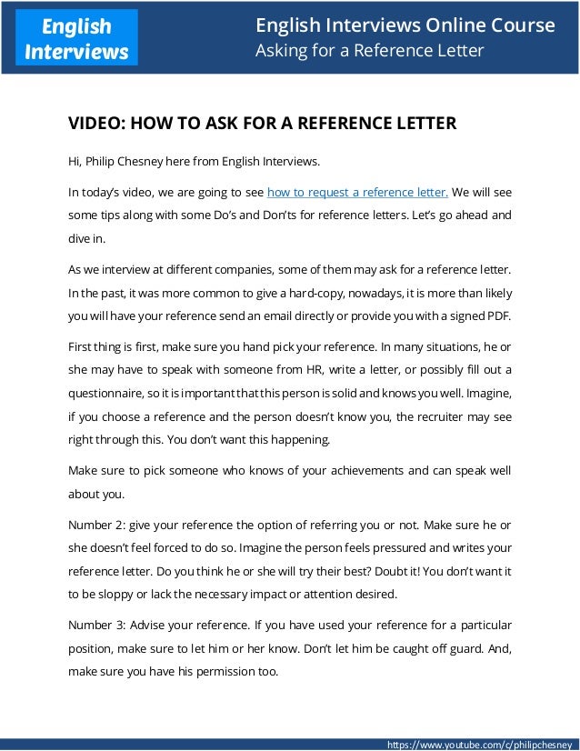 how to ask for a reference letter email to ask for reference