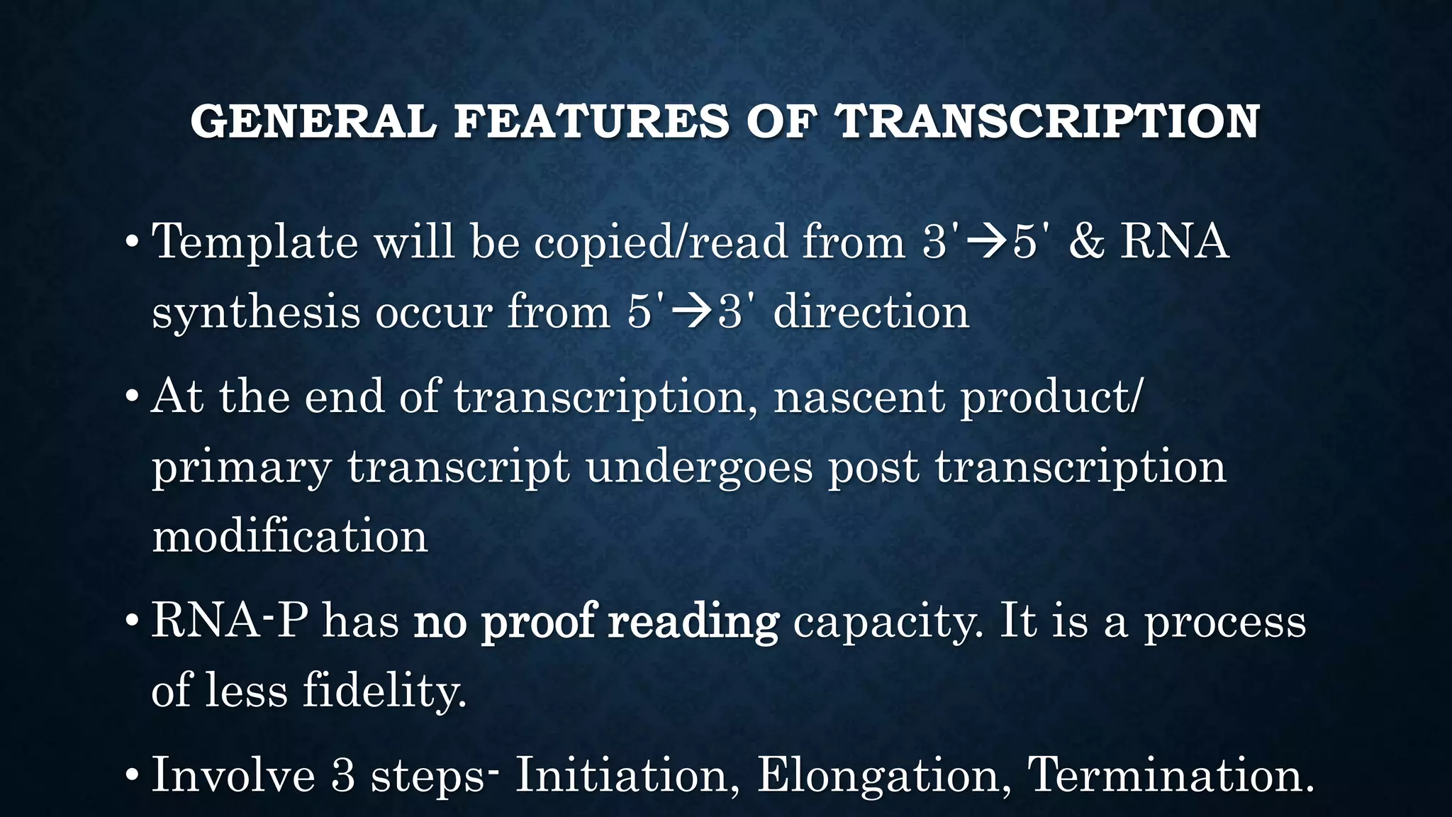 Transcription of RNA | PPTX