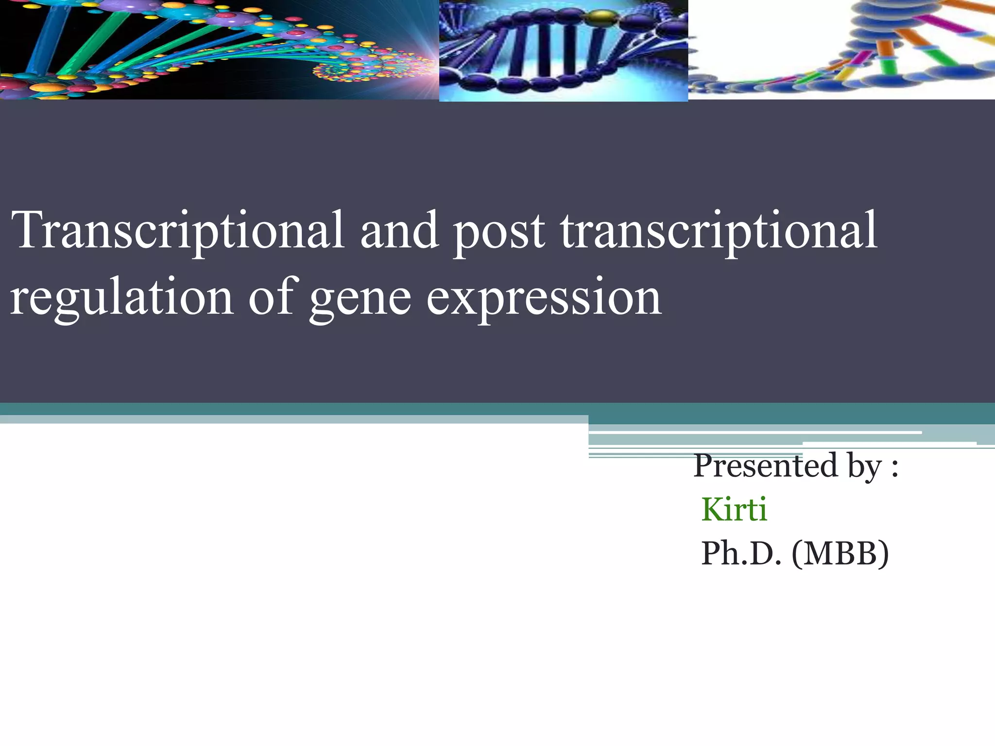 Transcriptional and post transcriptional regulation of gene expression ...