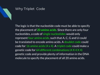 Triplet Coding Transcription and Translation _ Biology | PPTX