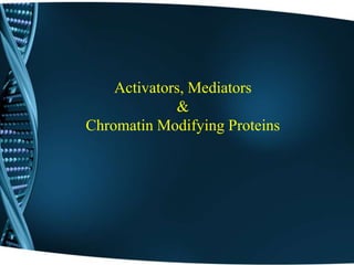 Activators, Mediators
&
Chromatin Modifying Proteins
 