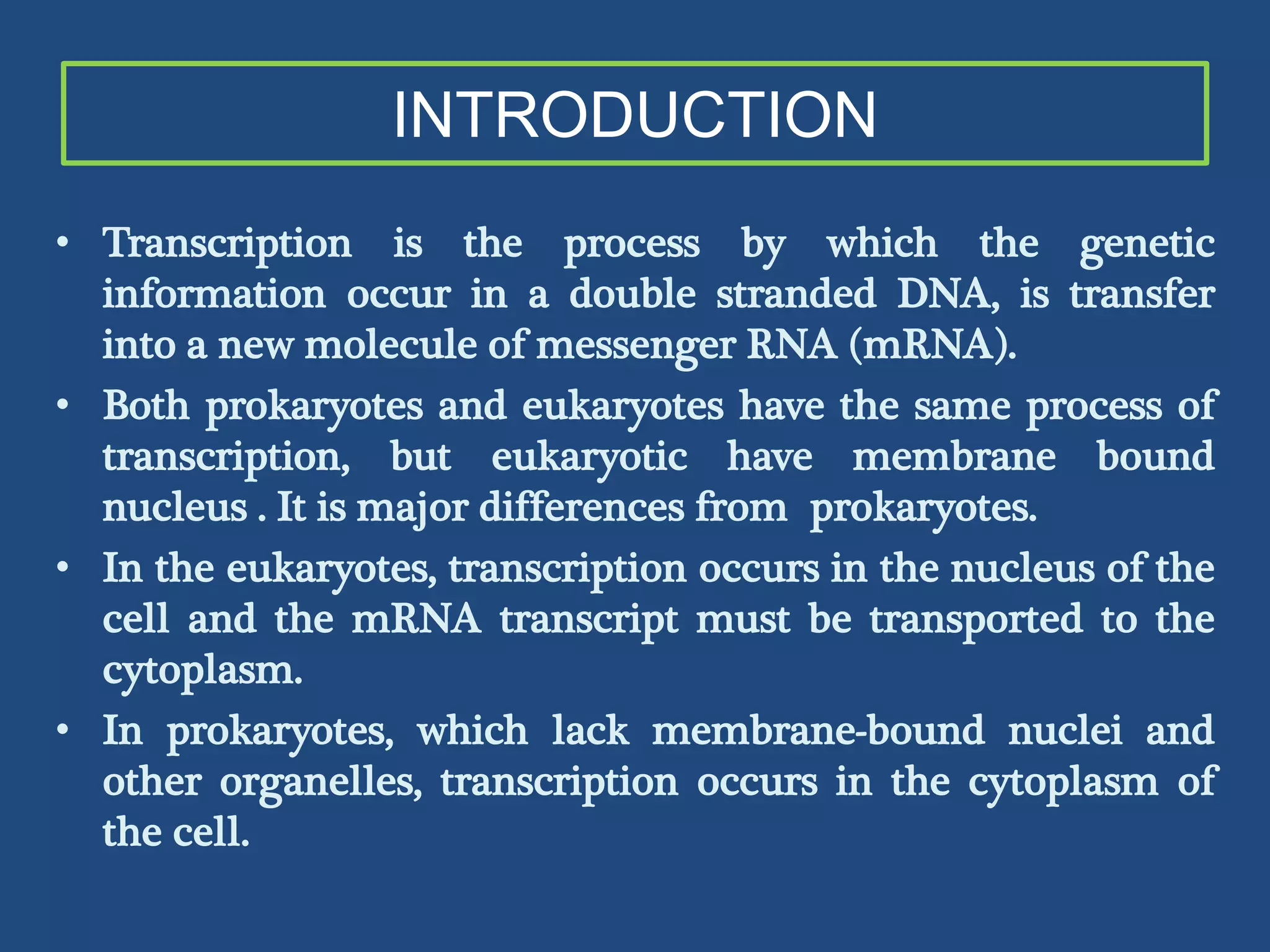 Transcription in prokaryotes | PPTX