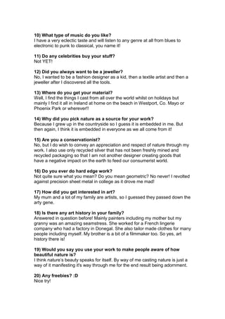 Transcript of interview with artist | PDF