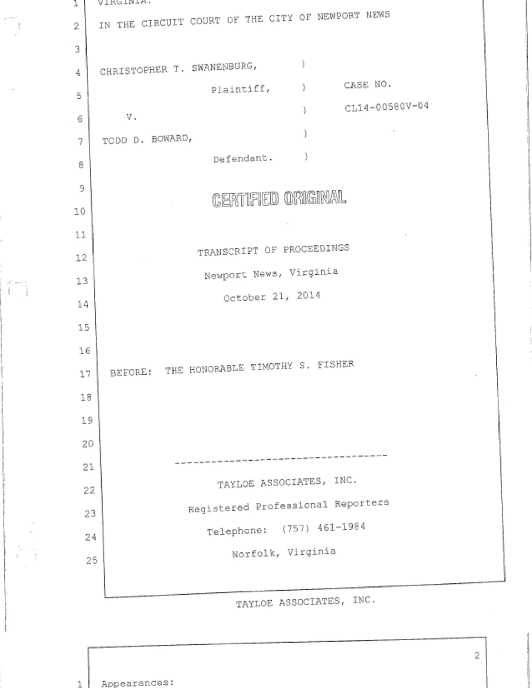 Transcript of proceedings 10 21 2014