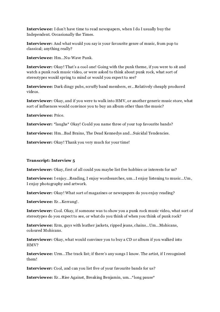 Target Audience Research Interview Transcripts