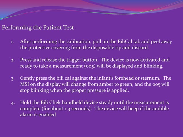 Transcutaneous bilirubin monitoring (bilichek) | PPTX | Pregnancy ...