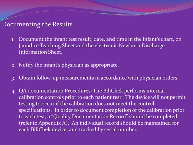 Transcutaneous bilirubin monitoring (bilichek) | PPTX | Pregnancy ...