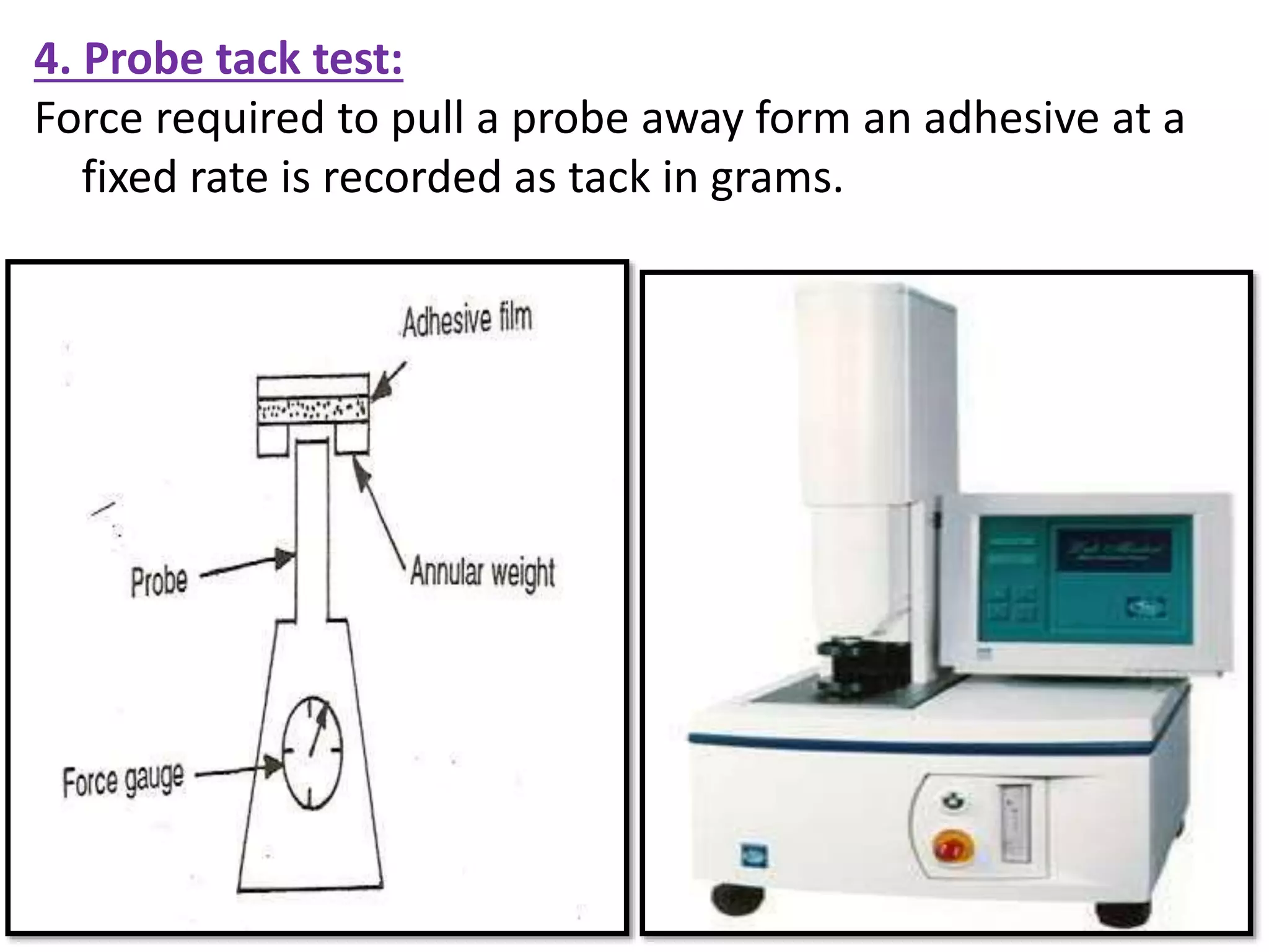 Tack Testing Methods Transdermal drug delivery system | PPTX