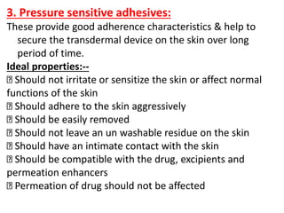 Transdermal drug delivery system | PPTX
