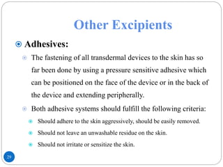 Transdermal drug delivery system | PDF